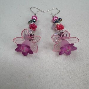 Playful Pink and Purple Cascading Earrings